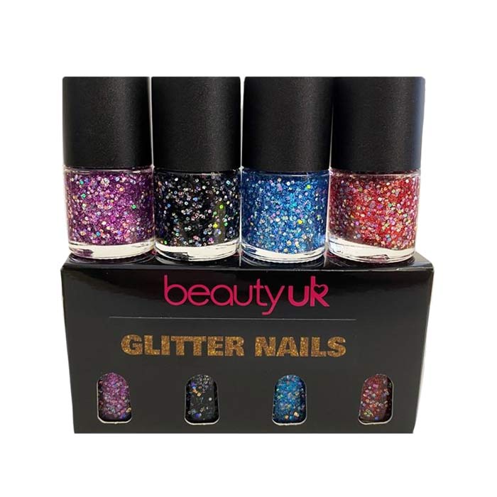 Beauty UK Glitter Nails Polish Set 4x9ml