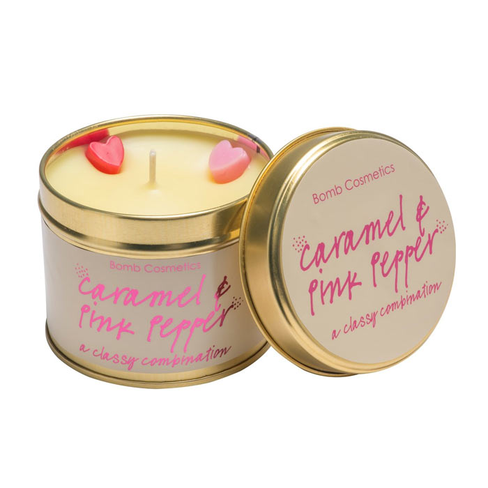 Bomb Cosmetics Tin Candle Caramel & Pink Pepper