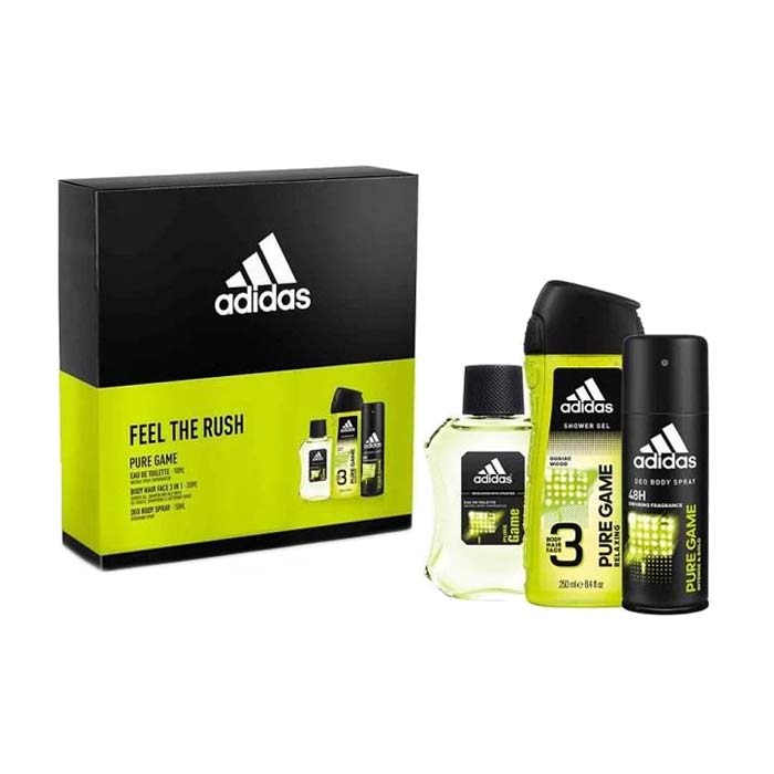 Swish Giftset Adidas Pure Game Edt 100ml + Shower Gel 250ml + Deo Spray 150ml