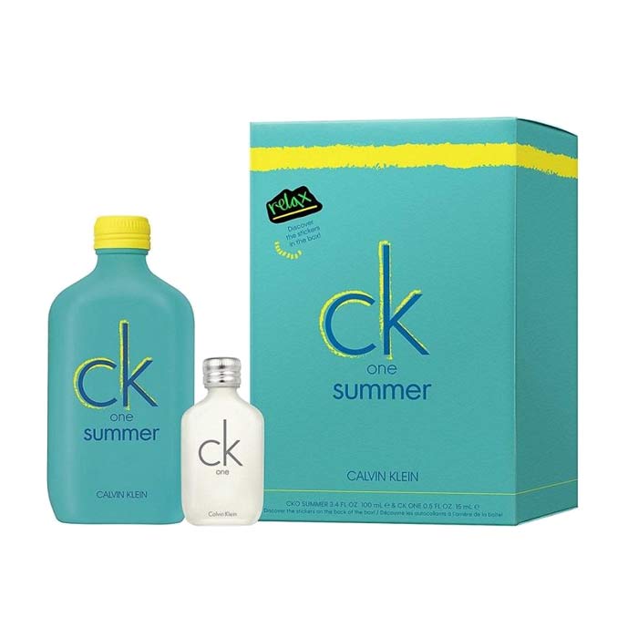 Giftset Calvin Klein CK One Summer 2020 Edt 100ml + Edt 15ml + Stickers