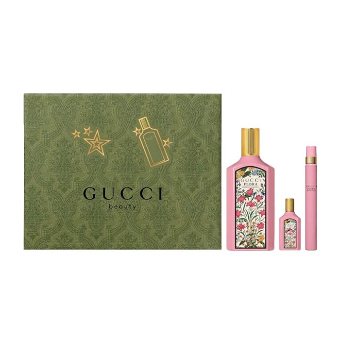 Giftset Gucci Flora Gorgeous Gardenia Edp 100ml + Edp 10ml + Edp  5ml