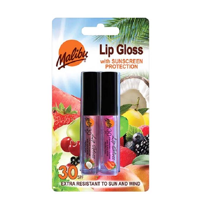 Swish Malibu 2 pack Lip Gloss Coconut & Strawberry SPF30
