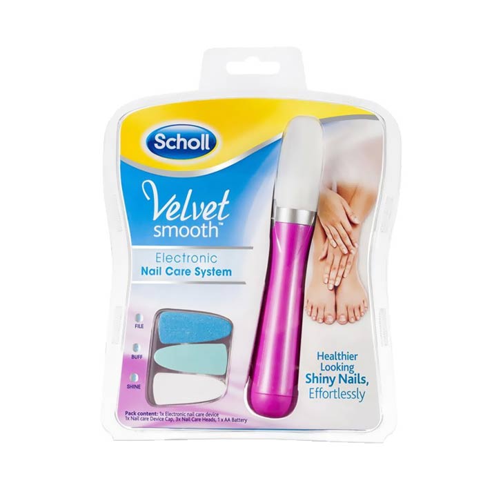 Scholl Velvet Smooth Electronic Nail Care System Pink
