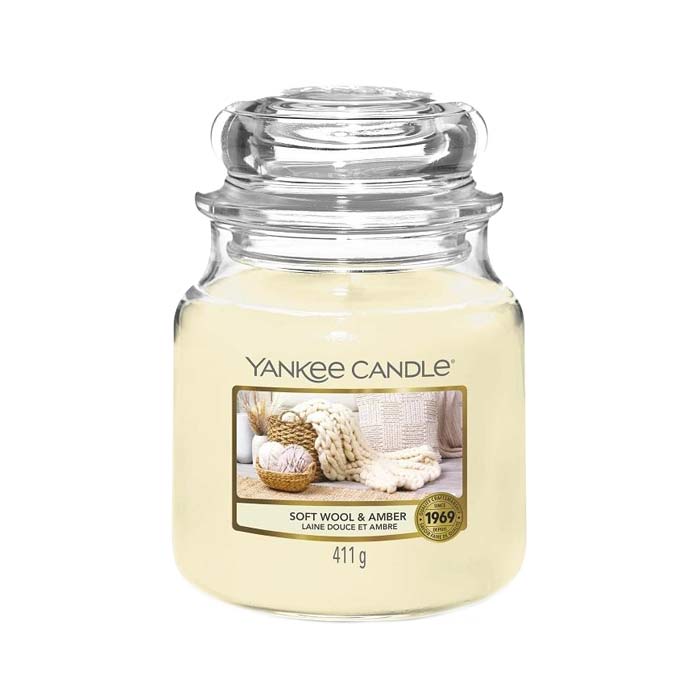 Yankee Candle Classic Medium Jar Soft Wool and Amber 411g